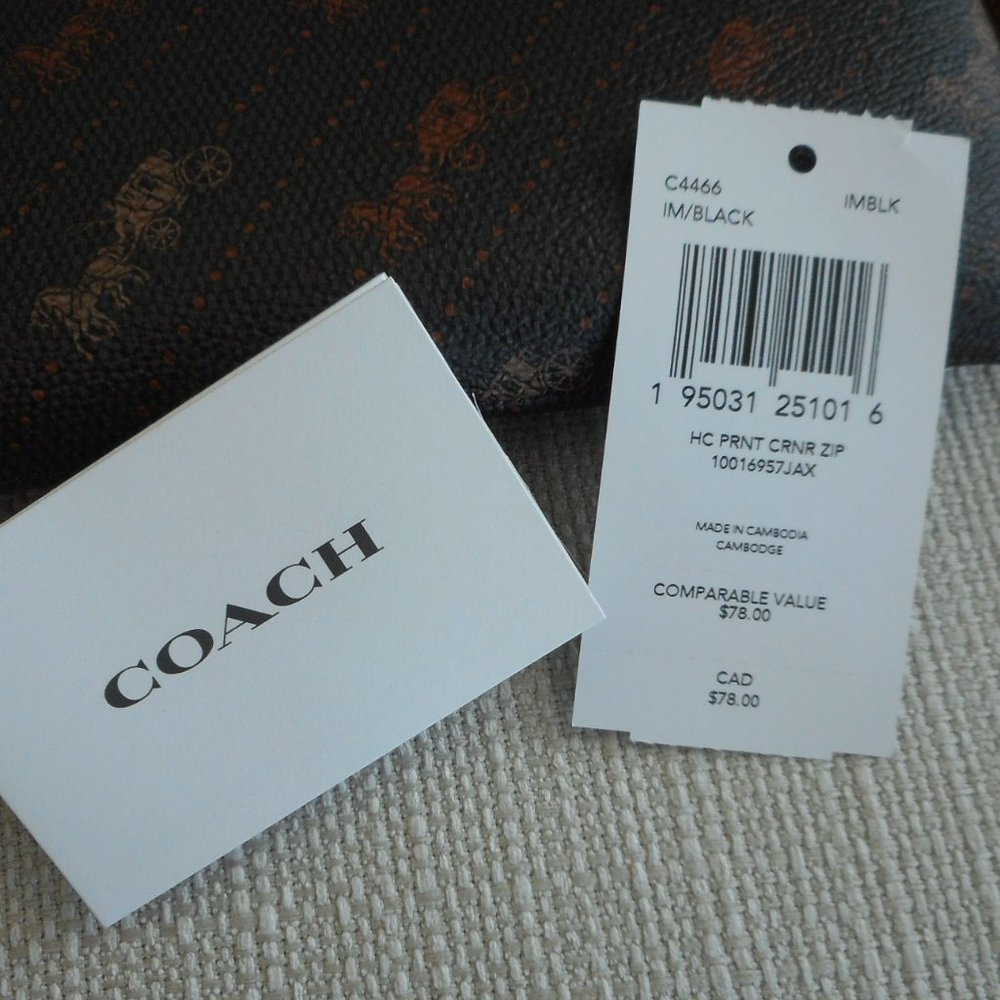 Coach Horse & Carriage Corner Zip Wristlet, Brown - Picture 4 of 4